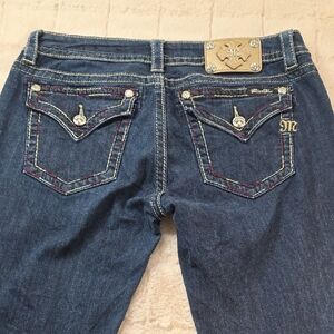 Miss Me Dark Blue Jeans with Embellished Pockets